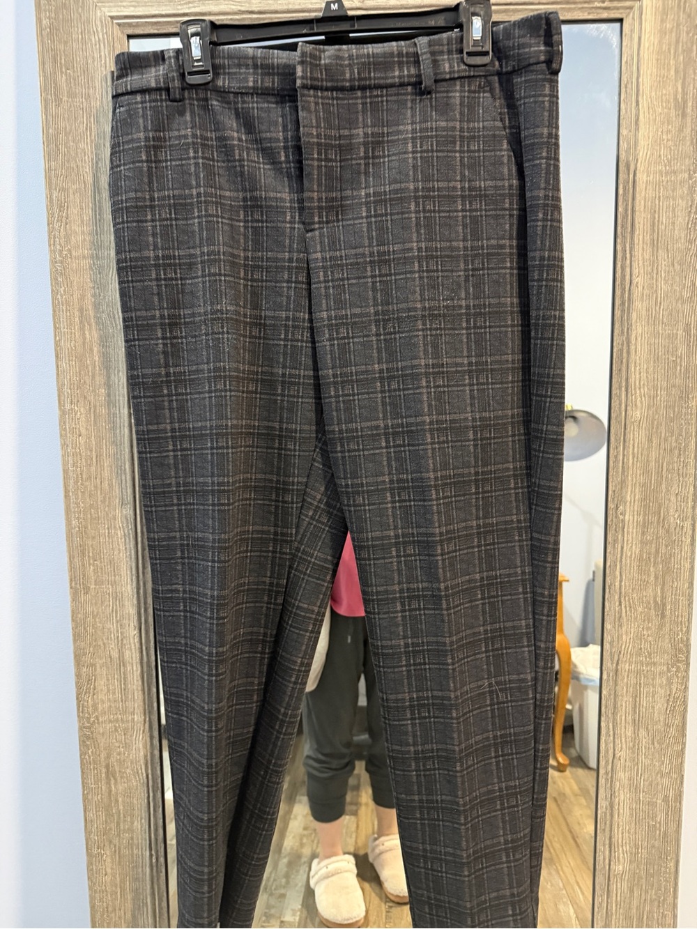 Liverpool Navy with Black and White Plaid Trousers